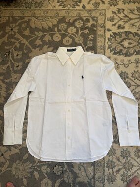Polo by Ralph Lauren White Button-Down Oxford Shirt with Navy Pony